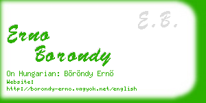 erno borondy business card