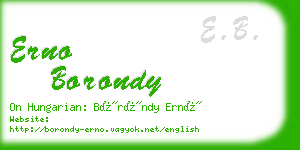 erno borondy business card